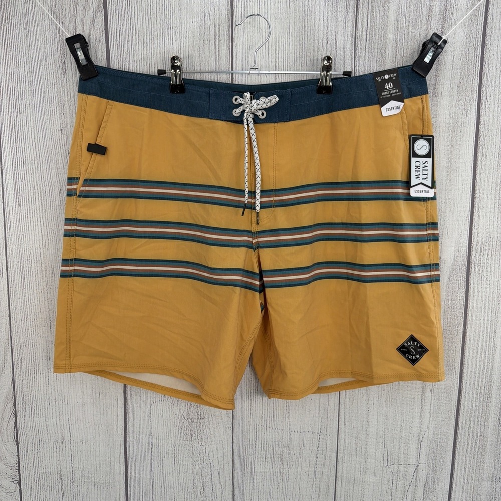 Salty Crew Board Shorts Mens 40 Mango Shorebreak Short Length Swim Trunks Beach